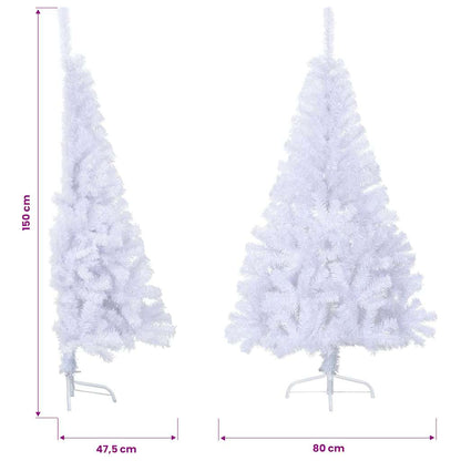 Albero di Natale Artificiale Metà con Supporto Bianco 150cm PVC | homemem39