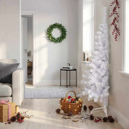 Albero di Natale Artificiale Metà con Supporto Bianco 150cm PVC | homemem39