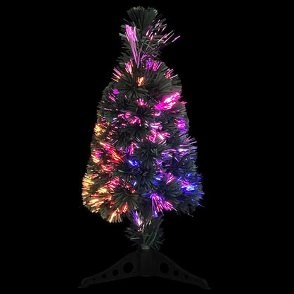 Albero Natale Artificiale Sottile Supporto e LED 64 cm Fibra Ottica