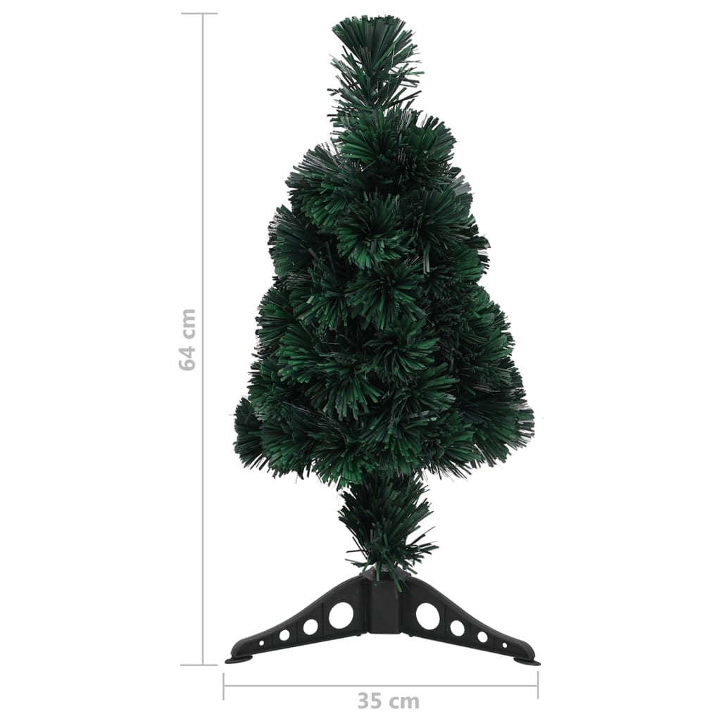 Albero Natale Artificiale Sottile Supporto e LED 64 cm Fibra Ottica