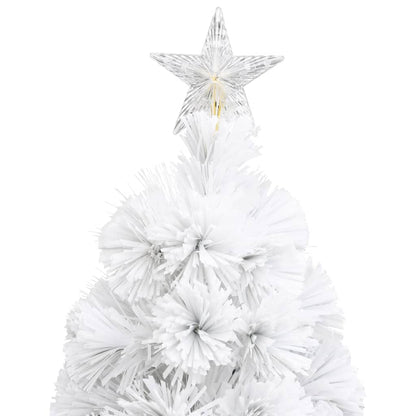 Albero Natale Preilluminato Bianco 64 cm in Fibra Ottica
