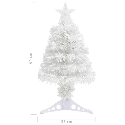 Albero Natale Preilluminato Bianco 64 cm in Fibra Ottica