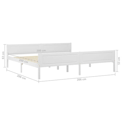 Giroletto Bianco in Legno Massello di Pino 200x200 cm | homemem39