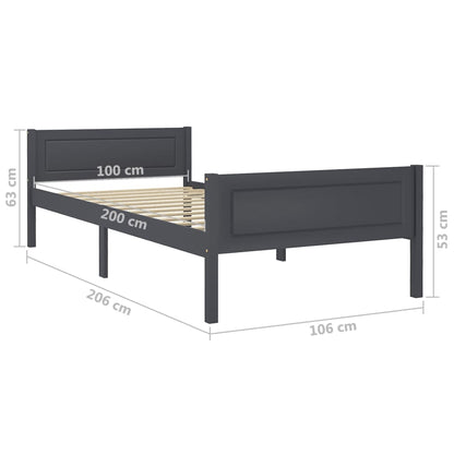 Giroletto Grigio in Legno Massello di Pino 100x200 cm | homemem39
