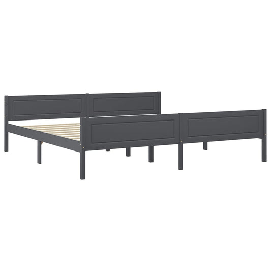 Giroletto senza Materasso Legno Massello Pino Grigio 200x200 cm | homemem39