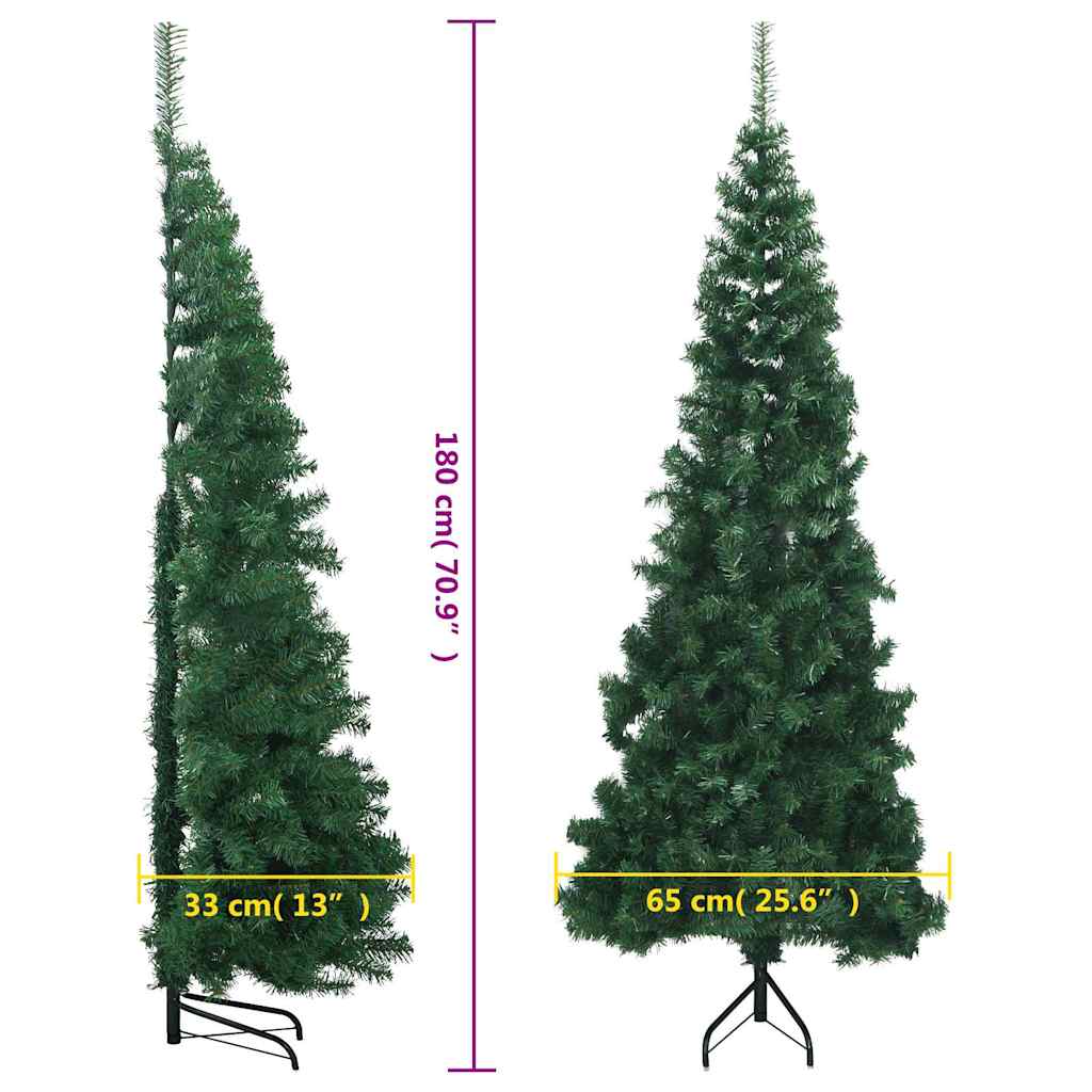 Albero di Natale Artificiale ad Angolo con Supporto Verde 180cm
