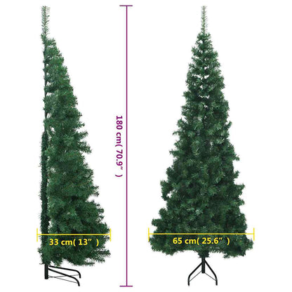 Albero di Natale Artificiale ad Angolo con Supporto Verde 180cm