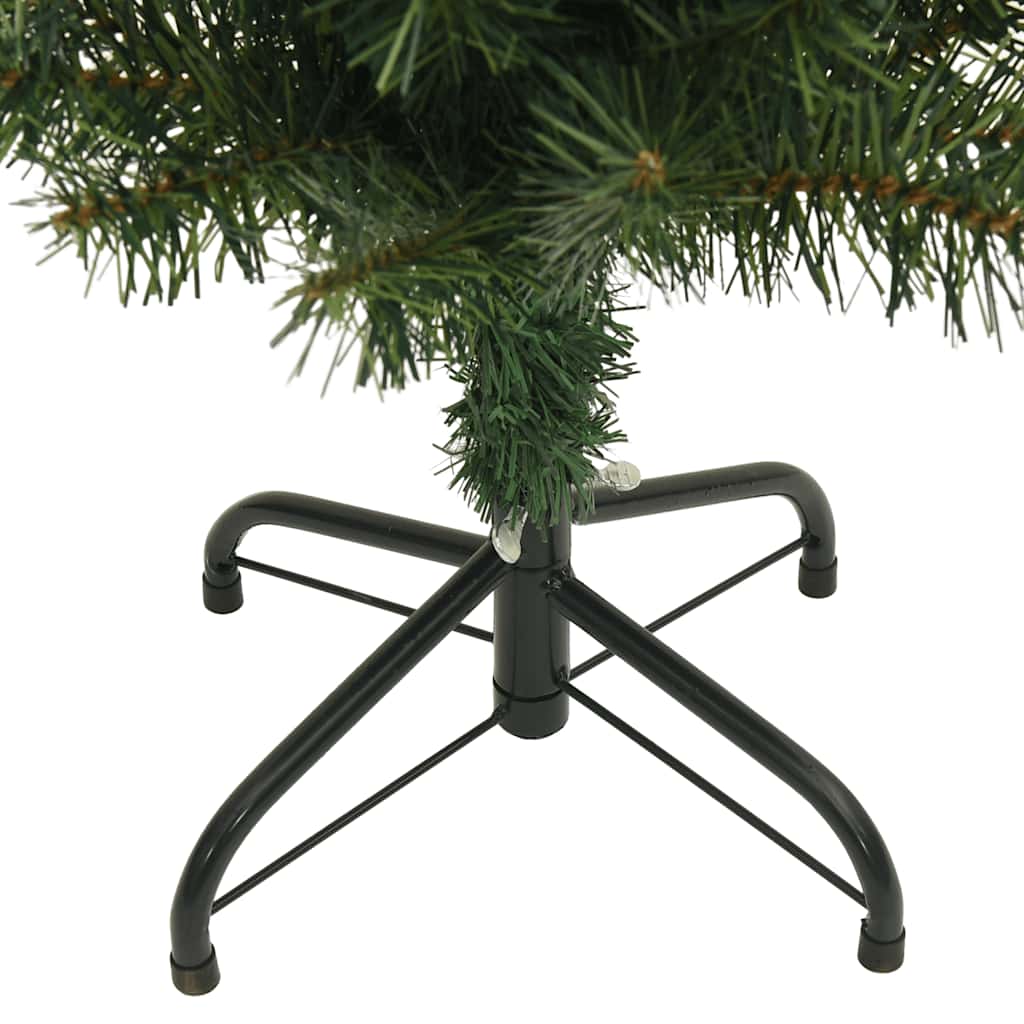 Albero di Natale Artificiale Sottile con Base Verde 120 cm PVC