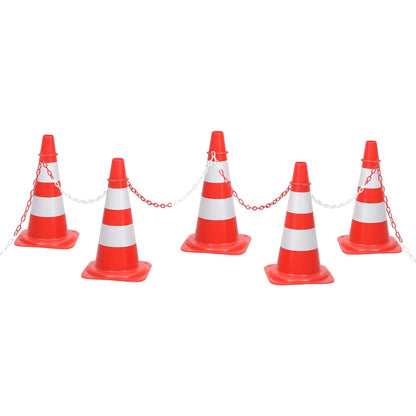 Set Segnaletica Coni Stradali e Catena da 10 m Rosso Bianco | homemem39