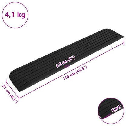 Rampa per Soglia 110x21x2,5 cm in Gomma | homemem39