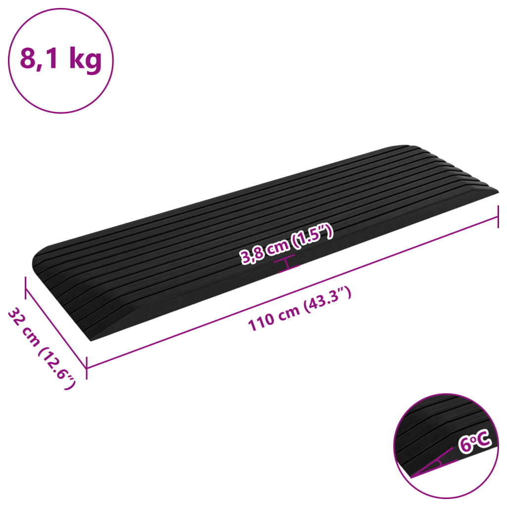 Rampe per Soglia 2 pz 110x32x3,8 cm in Gomma | homemem39