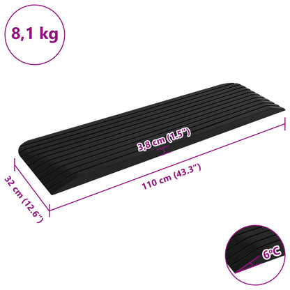 Rampe per Soglia 2 pz 110x32x3,8 cm in Gomma | homemem39