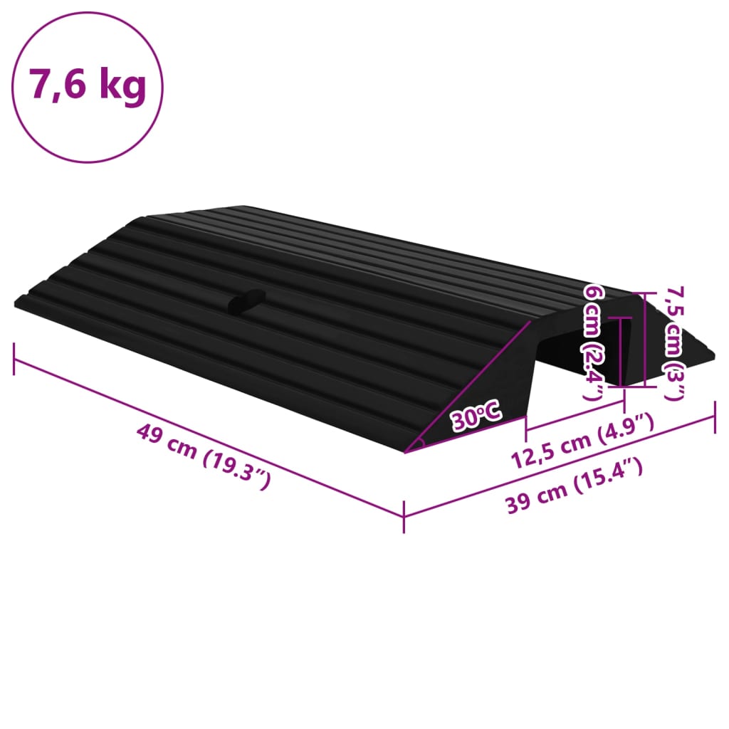Rampe per Soglia a Ponte 3pz 49x40x8 cm Gomma | homemem39