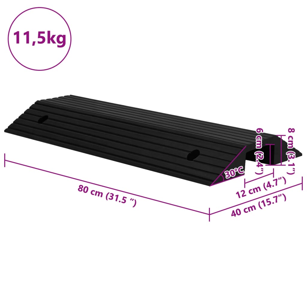 Rampa per Soglia a Ponte 80x40x8 cm Gomma | homemem39