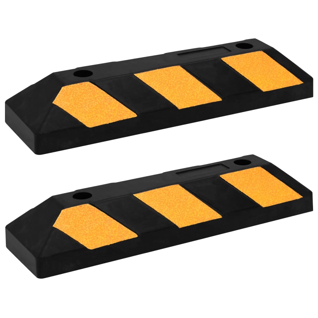 Delimitatori di Parcheggio Riflettenti 2 pz 56x15x10cm in Gomma | homemem39