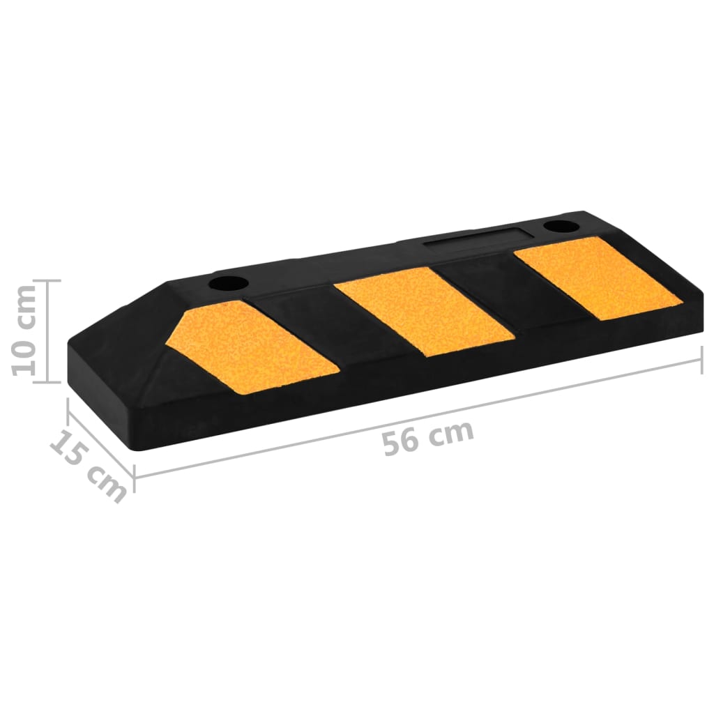 Delimitatori di Parcheggio Riflettenti 2 pz 56x15x10cm in Gomma | homemem39