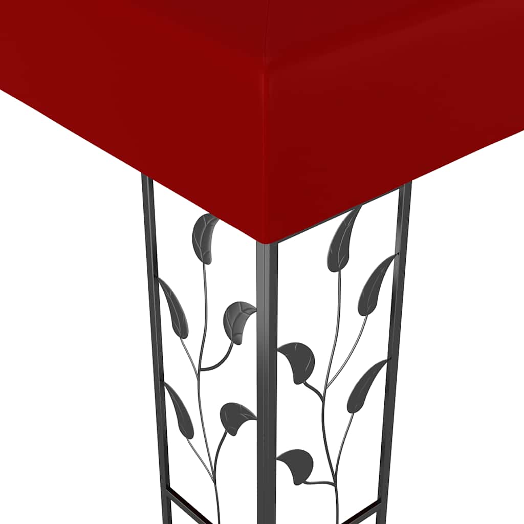 Gazebo con Stringa di Luci LED 3x3 m Rosso Vino | homemem39