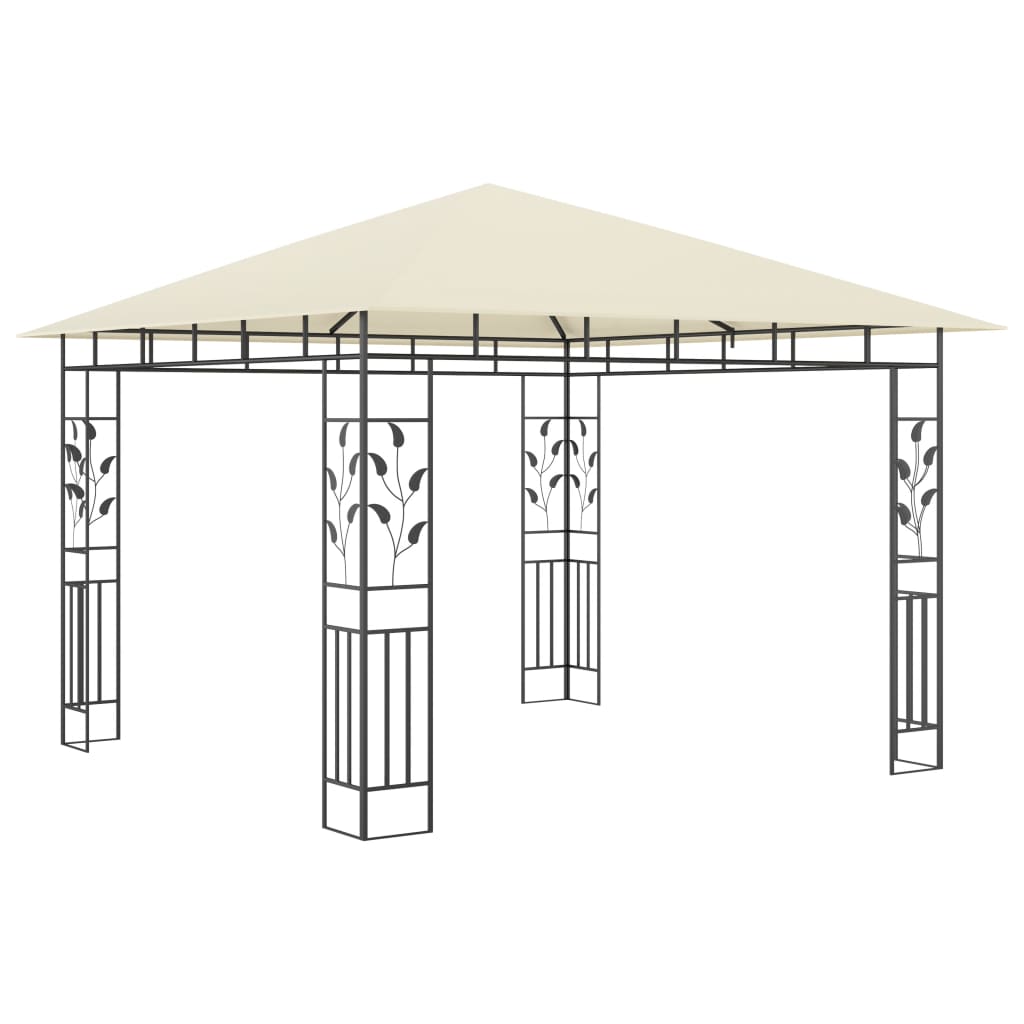 Gazebo con Zanzariera e Luci LED 3x3x2,73 m Crema - homemem39