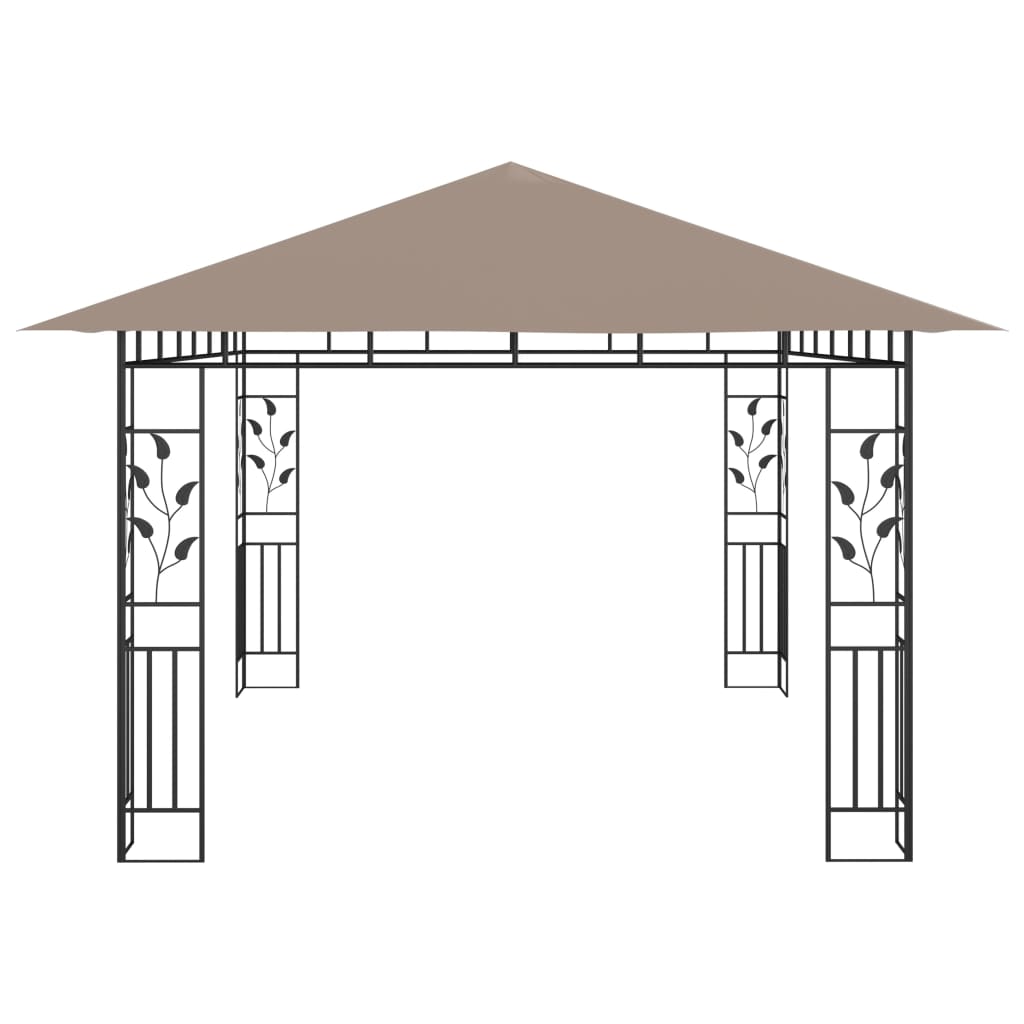 Gazebo con Zanzariera Luci LED 4x3x2,73 m Grigio Talpa - homemem39