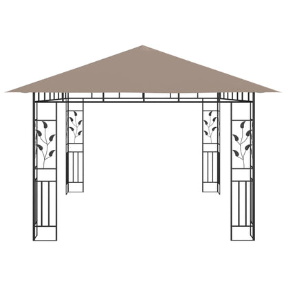 Gazebo con Zanzariera Luci LED 4x3x2,73 m Grigio Talpa - homemem39