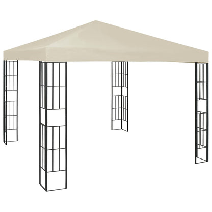 Gazebo con Stringa di Luci LED 3x3 m Crema - homemem39