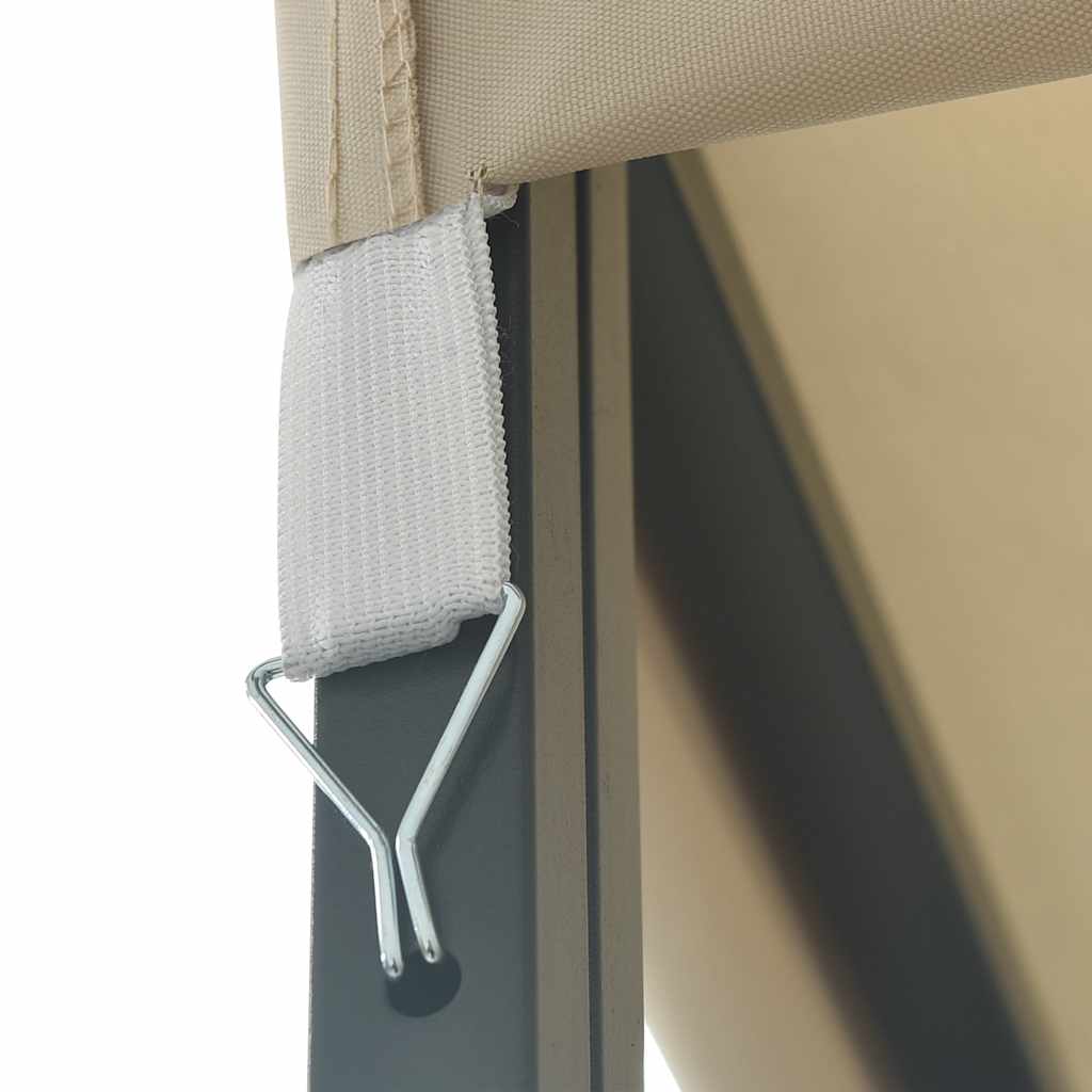 Gazebo con Stringa di Luci LED 3x3 m Crema - homemem39