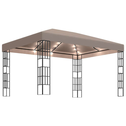 Gazebo con Luci a Stringa LED 4x3 m Grigio Talpa | homemem39