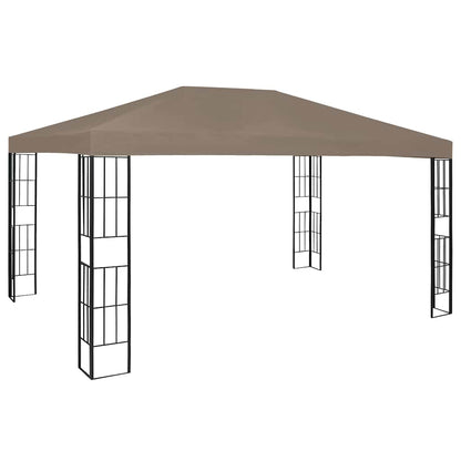 Gazebo con Luci a Stringa LED 4x3 m Grigio Talpa | homemem39