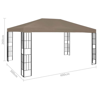 Gazebo con Luci a Stringa LED 4x3 m Grigio Talpa | homemem39
