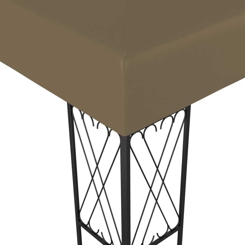Gazebo con Luci a Stringa LED 3x3 m in Tessuto Grigio Talpa | homemem39