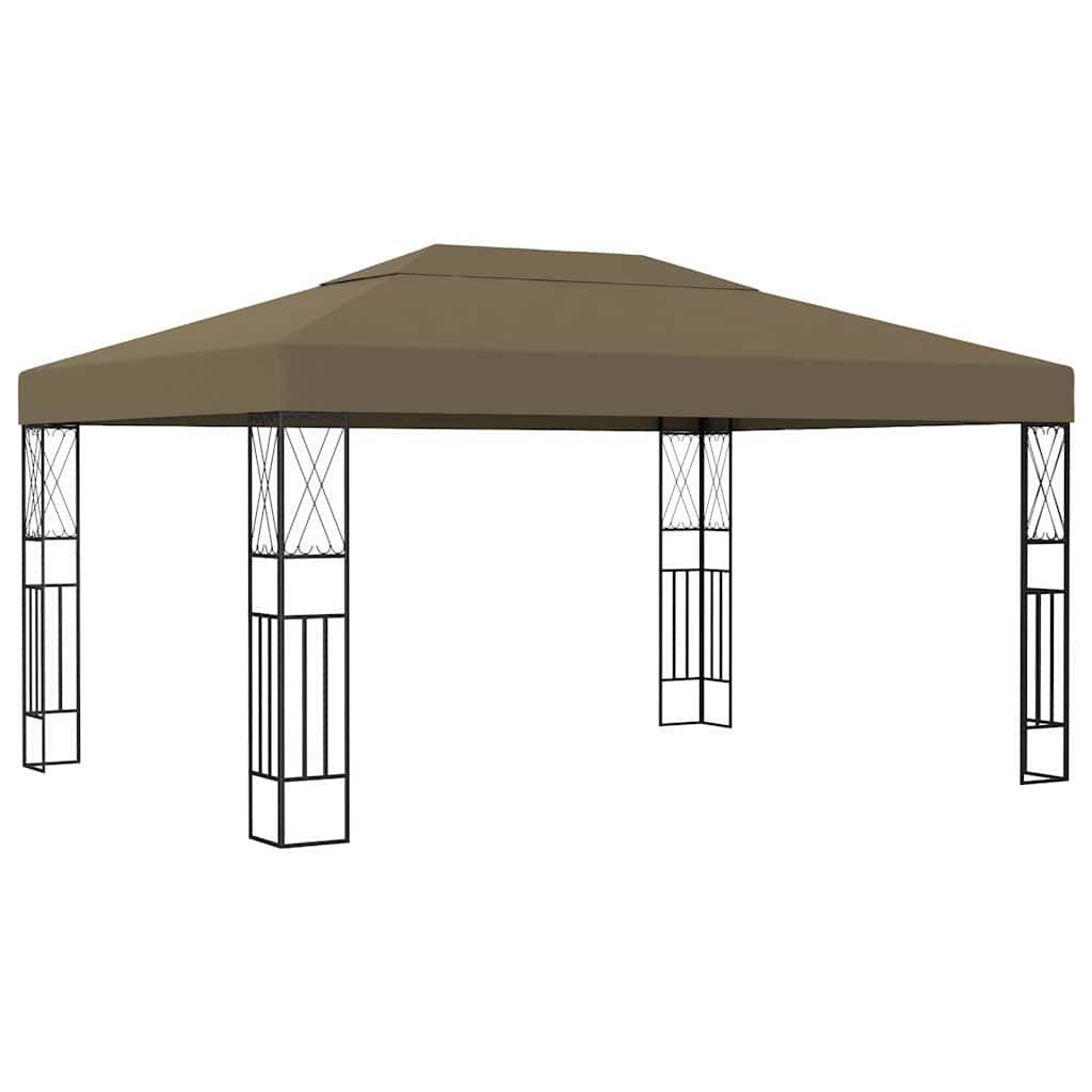 Gazebo con Luci a Stringa LED Grigio Talpa