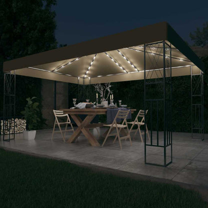 Gazebo con Luci a Stringa LED Grigio Talpa