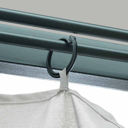 Gazebo con Tende Stringa di Luci LED 400x300 cm Crema Alluminio