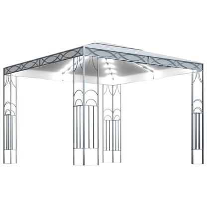 Gazebo con Stringa di Luci LED 300x300 cm Crema | homemem39