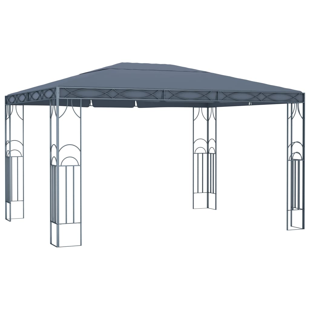 Gazebo con Stringa di Luci LED 400x300 cm Antracite - homemem39