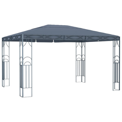 Gazebo con Stringa di Luci LED 400x300 cm Antracite - homemem39