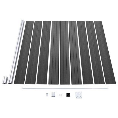 Set Pannelli di Recinzione in WPC 353x186 cm Nero | homemem39