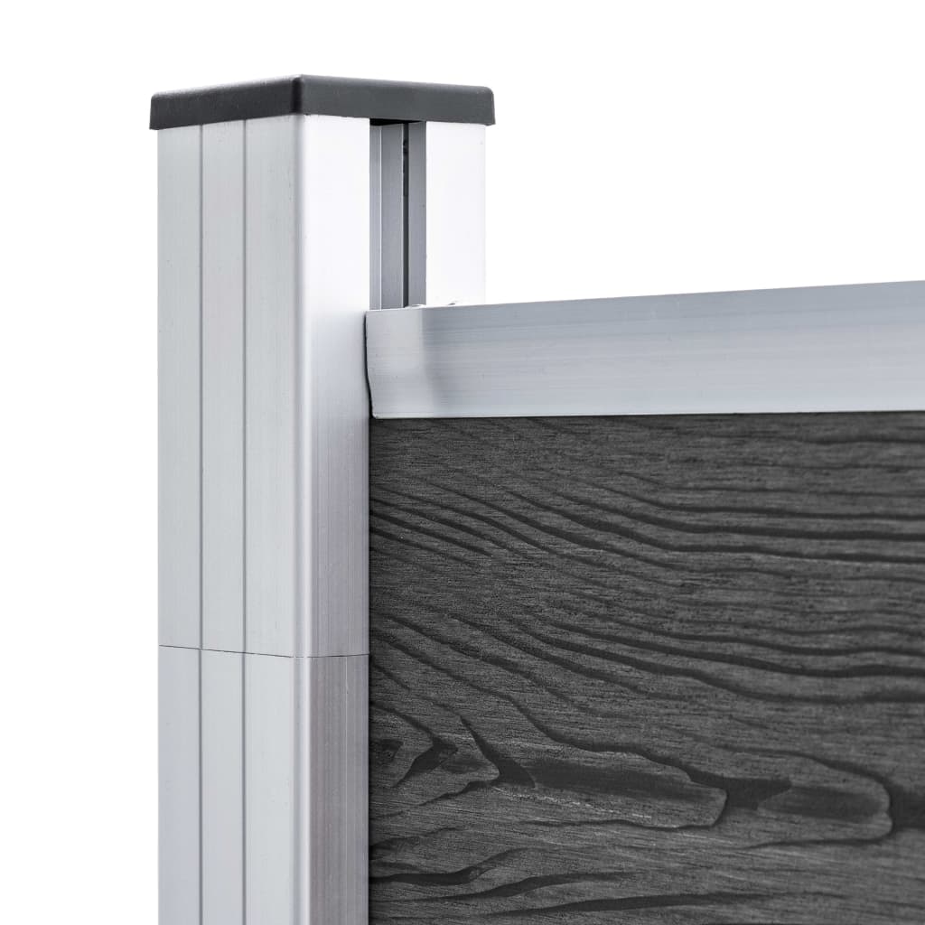 Set Pannelli di Recinzione in WPC 353x186 cm Nero | homemem39