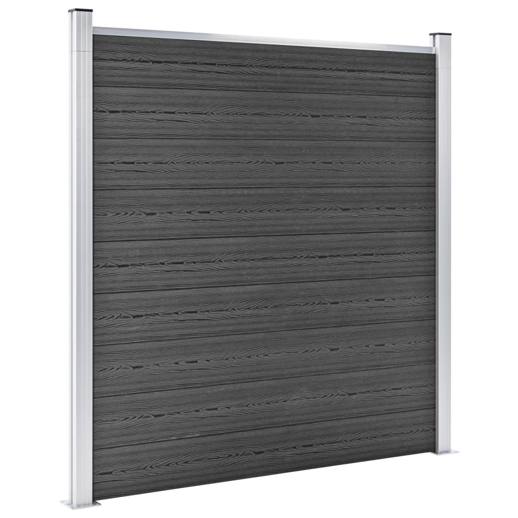 Set Pannelli di Recinzione in WPC 526x186 cm Nero | homemem39