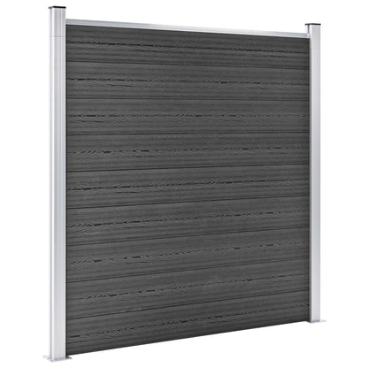 Set Pannelli di Recinzione in WPC 526x186 cm Nero | homemem39