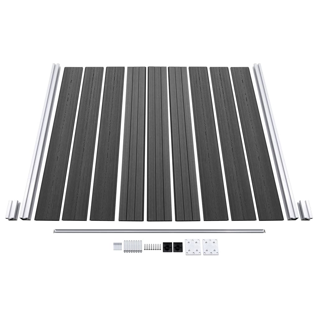 Set Pannelli di Recinzione in WPC 526x186 cm Nero | homemem39