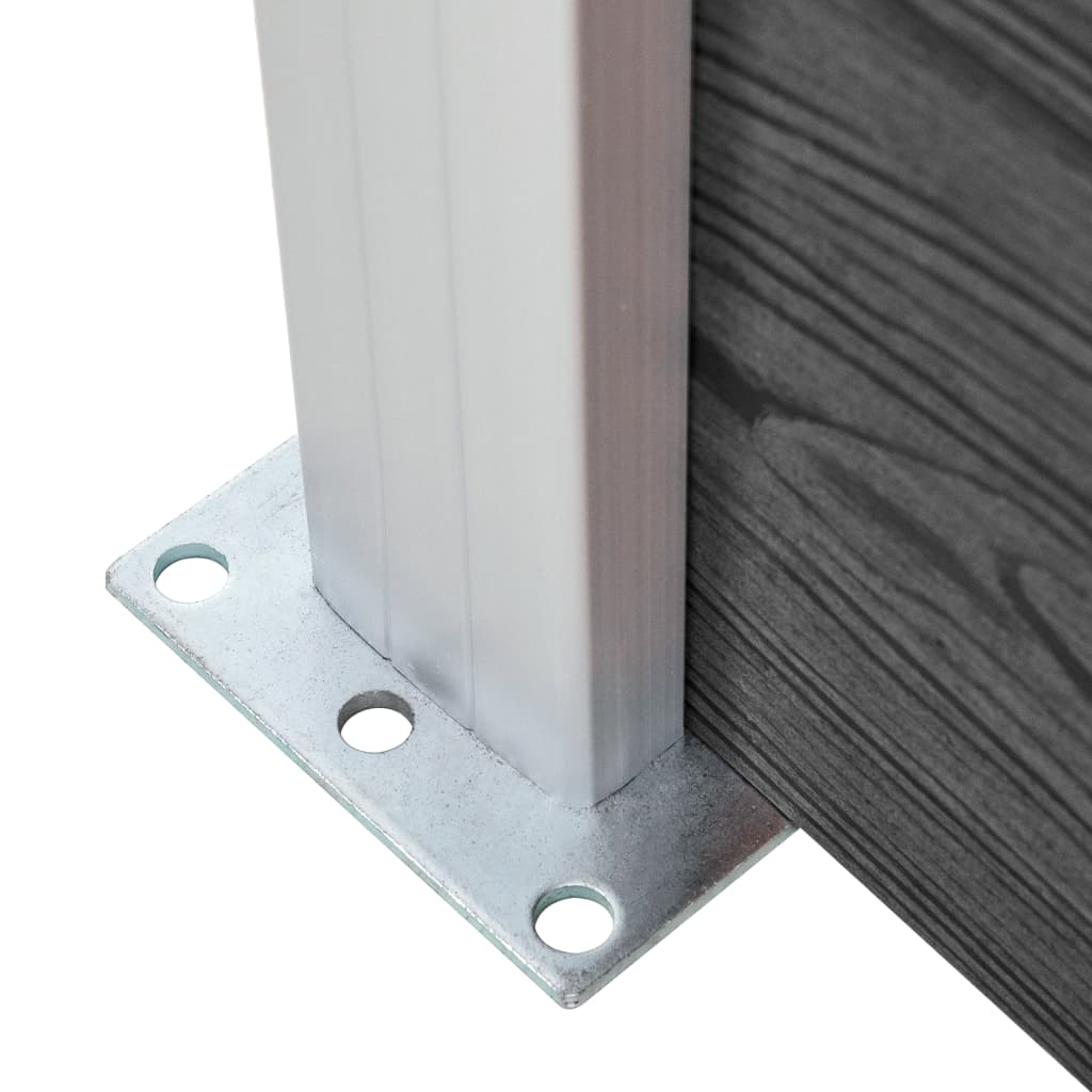 Set Pannelli di Recinzione in WPC 526x186 cm Nero | homemem39