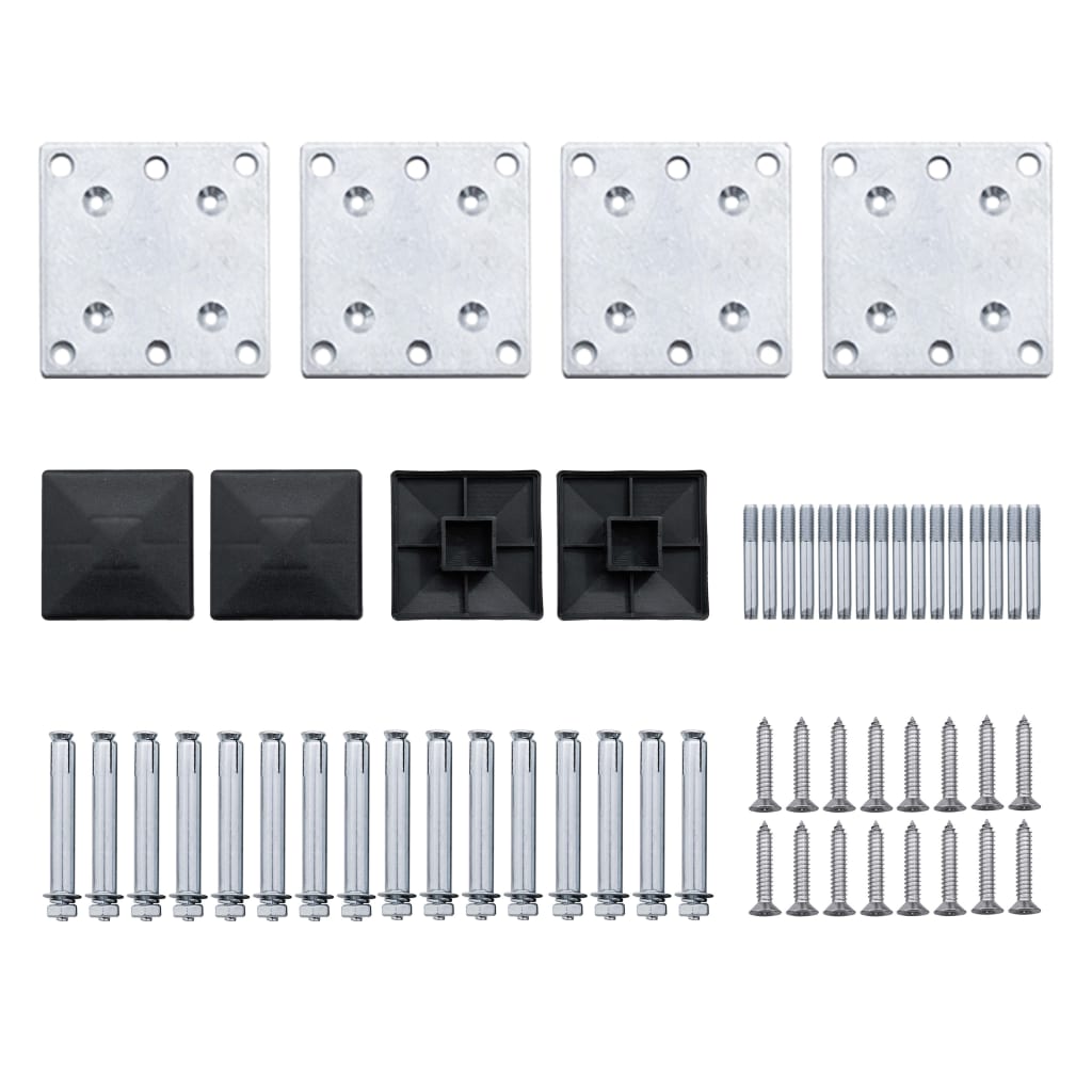 Set Pannelli di Recinzione in WPC 526x186 cm Nero | homemem39