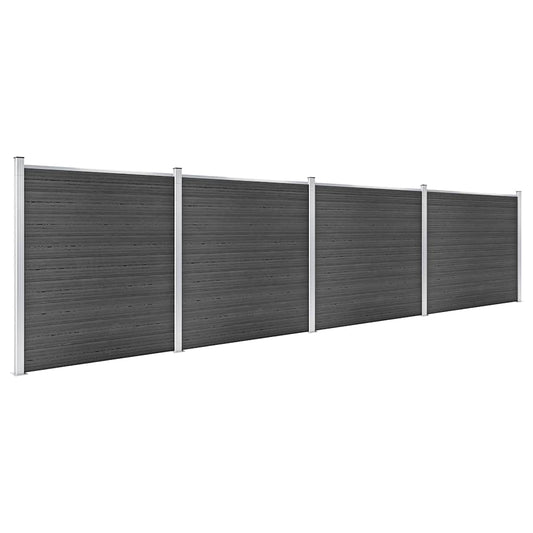 Set Pannelli di Recinzione in WPC 699x186 cm Nero | homemem39