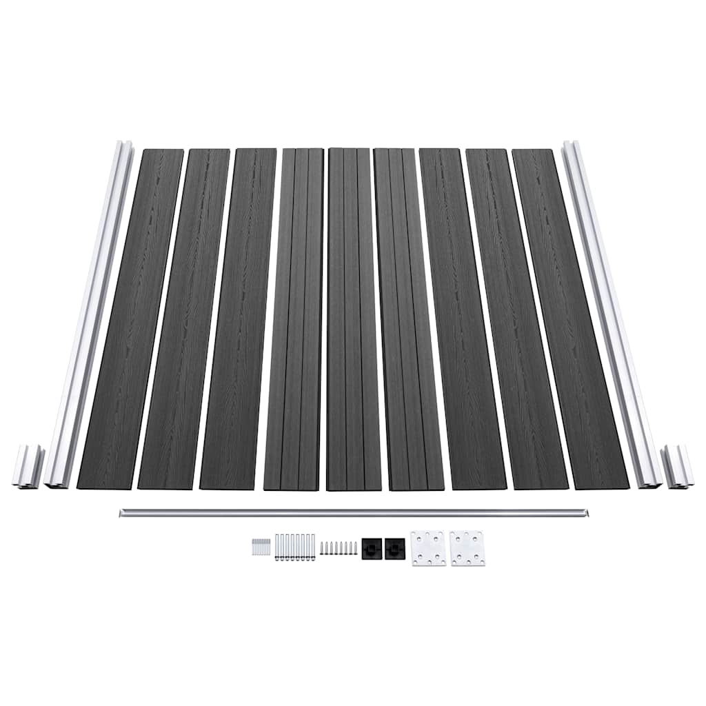 Set Pannelli di Recinzione in WPC 699x186 cm Nero | homemem39