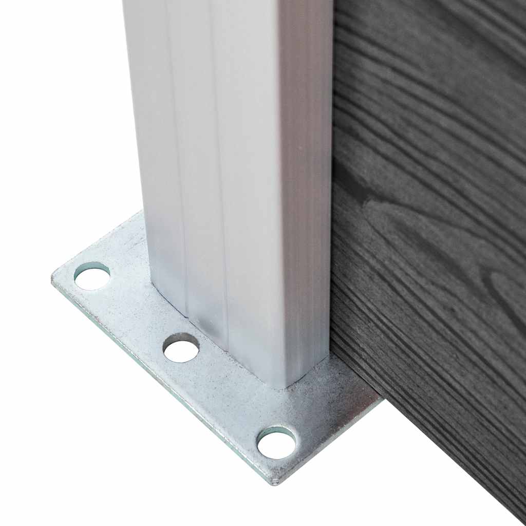 Set Pannelli di Recinzione in WPC 699x186 cm Nero | homemem39
