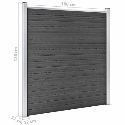 Set Pannelli di Recinzione in WPC 872x186 cm Nero | homemem39