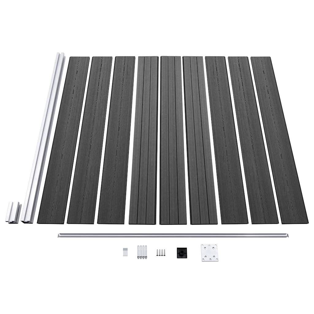Set Pannelli di Recinzione in WPC 872x186 cm Nero | homemem39