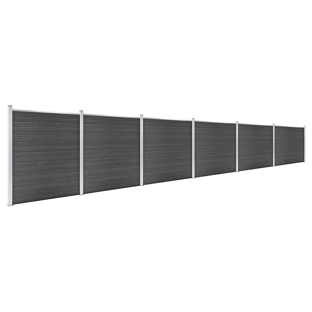 Set Pannelli di Recinzione in WPC 1045x186 cm Nero | homemem39