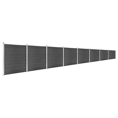 Set Pannelli di Recinzione in WPC 1391x186 cm Nero | homemem39